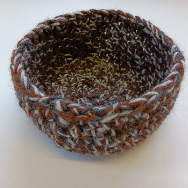 Crochet Basket Brown Earth