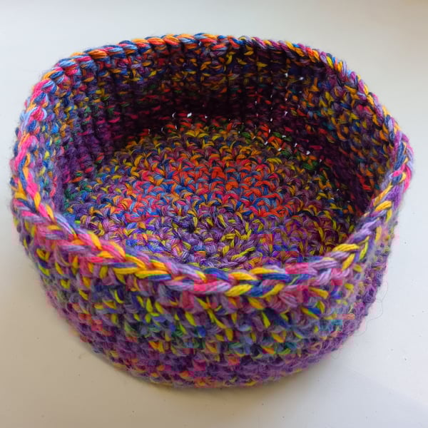 Crochet Basket Purple Fusion