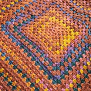 Giant Granny Square Lap Blanket, Autumnal colours