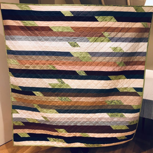 Handmade "Down to Earth" Patchwork Quilt