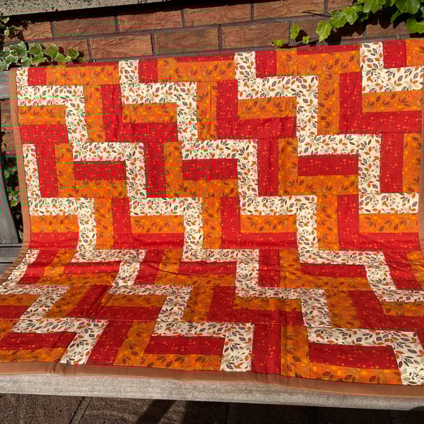 Handmade Patchwork Quilt - Riley Blake Adele in Autumn Fabric
