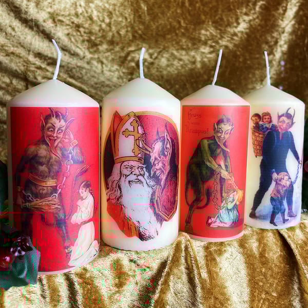 Set Of Four Vintage Krampus Scented Candles 2023 Set