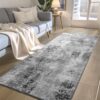 2x6 Rug Runners for Hallways Kitchen Runner Rug Non Slip Washable Grey Long Runner Rugs with Rubber Backing Soft Abstract Carpet Runner for...