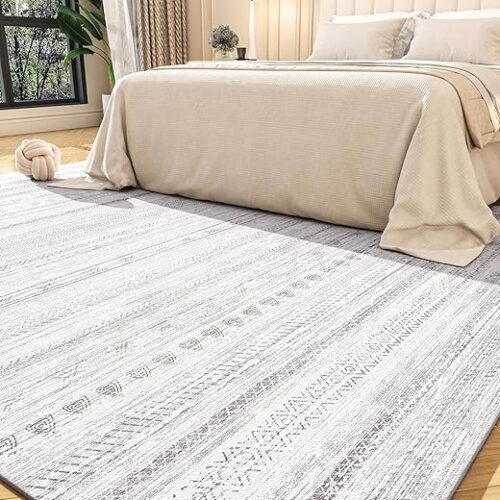 5x7 Area Rugs for Living Room Machine Washable Rug Distressed Indoor Carpet Neutral Moroccan Boho Rug Ultra Soft Area Rug for Bedroom Dining Room...