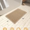 AMOAMI Upgraded Waffle Bath Mat, Super Absorbent Non Slip Bath Mats for Bathroom Floor, Machine Washable Bathroom Rugs with Tassels, Rubber Backed...
