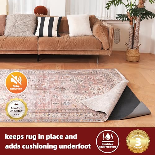 BAGAIL Felt and Natural Rubber Backing Rug Pads 1/4” Thick, 5 x 7 Ft Non Slip Carpet Gripper Keep Rugs in Place, Under Area Rug Protective...