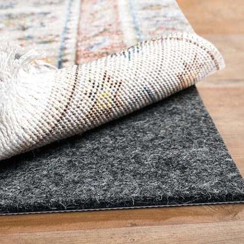 BAGAIL Felt and Natural Rubber Backing Rug Pads 1/4” Thick, 5 x 7 Ft Non Slip Carpet Gripper Keep Rugs in Place, Under Area Rug Protective...