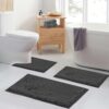 Bathroom Rugs Set Non Slip 3 Piece Bath Mat Washable Chenille Bath Rugs with PVC Backing Bath Carpet,Absorbent Bathroom Mats with Toilet Rug,Bath...