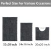 Bathroom Rugs Set Non Slip 3 Piece Bath Mat Washable Chenille Bath Rugs with PVC Backing Bath Carpet,Absorbent Bathroom Mats with Toilet Rug,Bath...