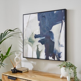 Blue Abstract Framed Canvas