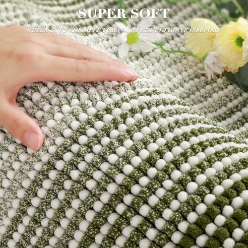 BSICPRO Bathroom Rugs and Mats Sets, 2 Piece Thick Absorbent Chenille Bath Mat Rug Set Non Slip, Soft Shaggy Bath Room Floor Mats for Bathroom,...