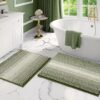 BSICPRO Bathroom Rugs and Mats Sets, 2 Piece Thick Absorbent Chenille Bath Mat Rug Set Non Slip, Soft Shaggy Bath Room Floor Mats for Bathroom,...