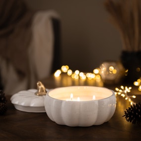 Ceramic Multiwick Pumpkin Candle