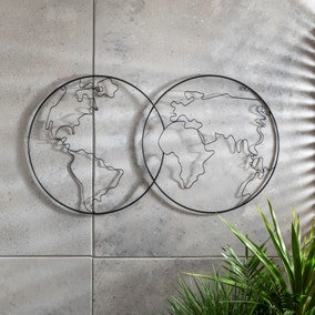 Globe Metal Indoor Outdoor Wall Art
