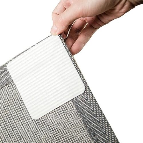 Home Techpro Rug Pads Grippers, 8 PCS Non Slip Washable Grippers, “Vacuum TECH” - New Materials to Anti Curling Rug Pad : Keep Your Rug in Place &...