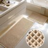 Large Waffle Bath Mat Set, Non Slip Bathroom Mat Set, Ultra Absorbent Bath Mats for Bathroom Decor, Extra Soft Floor Bathroom Rugs Sets 2 Piece,...