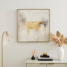 Minimal Luxe Metallic Abstract Framed Canvas