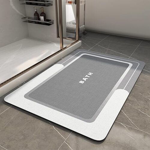 MontVoo-Bath Mat-Bathroom Mat Rug Non Slip Super Absorbent Stain Resistant Quick Dry Thin Bathroom Rug-Bath Mats for Bathroom Floor Bathtub...