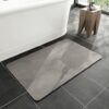 MontVoo -Bath Mat-Rubber Backing Non SlipThin Bathroom Rugs Fit Under Door- Quick Dry Absorbent Faux Suede Surface Grey Bathroom Floor Mats-Shower...