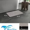 MontVoo -Bath Mat-Rubber Backing Non SlipThin Bathroom Rugs Fit Under Door- Quick Dry Absorbent Faux Suede Surface Grey Bathroom Floor Mats-Shower...