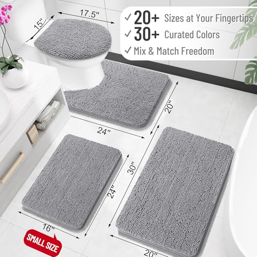 OLANLY Bathroom Rugs 30x20, Extra Soft Absorbent Chenille Bath Rugs, Rubber Backing Quick Dry, Machine Washable Bath Mats for Bathroom Floor, Tub...