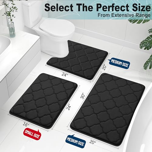 OLANLY Memory Foam Bath Mat Rug 24x16, Ultra Soft and Absorbent Bathroom Rugs, Non-Slip, Comfortable, Machine Washable Bath Carpet for Bathroom...