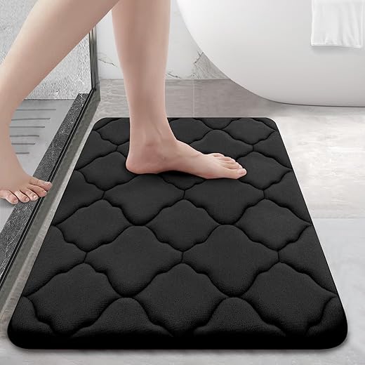 OLANLY Memory Foam Bath Mat Rug 24x16, Ultra Soft and Absorbent Bathroom Rugs, Non-Slip, Comfortable, Machine Washable Bath Carpet for Bathroom...