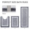 Pauwer Bathroom Rug Mat Set 3 Piece, Microfiber Shaggy Bath Set, Non-Slip Ultra Soft Carpet Mats, Absorbent with U-Shaped Toilet for Bathroom, Tub,...