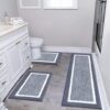 Pauwer Bathroom Rug Mat Set 3 Piece, Microfiber Shaggy Bath Set, Non-Slip Ultra Soft Carpet Mats, Absorbent with U-Shaped Toilet for Bathroom, Tub,...