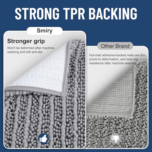 Smiry Bathroom Rugs Mat 30x20, Extra Soft Absorbent Chenille Bath Rugs, Non Slip Rubber Backing Machine Washable Quick Dry Bath Mats for Bathroom...