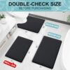 Smiry Memory Foam Bath Mat 30x20, Extra Soft and Absorbent Bathroom Mats, Non Slip Washable Carpet for Floor, Shower and Tub, Black
