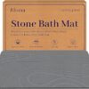 Stone Bath Mat Diatomite Stone Mats for Bathroom Non-Slip Diatomaceous Earth Shower Mat Super Absorbent Bathroom Floor Mat Natural Easy to Clean(24...