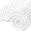 SUBRTEX Bathroom Rugs Chenille Bath Rug Soft Short Plush Bath Mat Soft Shower Mat Water Absorbent Shower Mat Quick Dry Machine Washable(White,16" x...