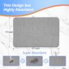 Thin Bathroom Rugs, Bath Mat Super Absorbent, Bath Rugs Rubber Backing Non-Slip, Quick Dry Machine Washable, Cozy Cloth Bathroom Mat fit Under...