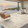 Washable Area Rug 8x10, Large Soft Rugs for Living Room Vintage Beige Carpet 8x10 Area Rugs for Bedroom Dining Room Non-Slip Stain Resistant Under...