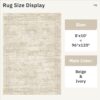 Washable Area Rug 8x10, Large Soft Rugs for Living Room Vintage Beige Carpet 8x10 Area Rugs for Bedroom Dining Room Non-Slip Stain Resistant Under...