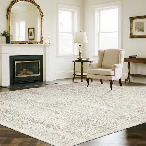 Washable Rugs 8x10 Area Rugs for Living Room,Rugs for Bedroom,Large Carpets,Ultra Soft Faux Wool Retro Dining Room Rug,Non Slip&Non-Shedding Low...