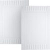 White Classic Luxury Bath Mat Floor Towel Set - Absorbent Cotton Hotel Spa Shower/Bathtub Mats [Not a Bathroom Rug] 22"x34" | 2 Pack | White