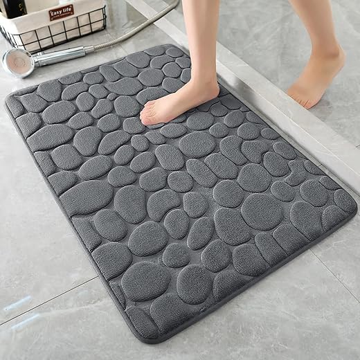 YIHOUSE Bathroom Mat Rug, Memory Foam Bath Mat, Non-Slip Bathroom Floor Mats, Cobblestone Bath Mats Absorbent Bath Rugs Washable Quick Dry... YIHOUSE Bathroom Mat Rug, Memory Foam Bath Mat, Non-Slip Bathroom Floor Mats, Cobblestone Bath Mats Absorbent Bath Rugs Washable Quick Dry...