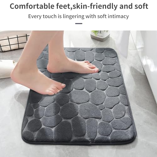 YIHOUSE Bathroom Mat Rug, Memory Foam Bath Mat, Non-Slip Bathroom Floor Mats, Cobblestone Bath Mats Absorbent Bath Rugs Washable Quick Dry... YIHOUSE Bathroom Mat Rug, Memory Foam Bath Mat, Non-Slip Bathroom Floor Mats, Cobblestone Bath Mats Absorbent Bath Rugs Washable Quick Dry...
