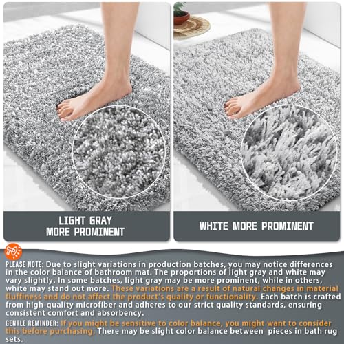 Yimobra Bathroom Rugs Non Slip Washable 24x17, Ultra Soft and Water Absorbent Bath Mats, Plush Fluffy Shower Mat Outside, Microfiber Thick Matts...
