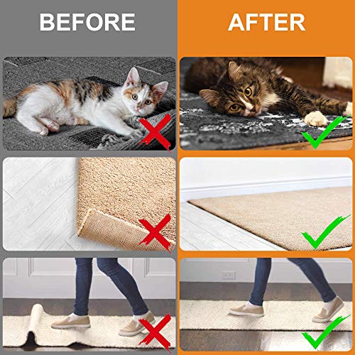 ZONGOOL 12 PCS Rug Tape, Reusable Washable Grippers for Rugs, Double Sided Non-Slip Rug Pads for Hardwood Floors, Rug Stoppers to Prevent Sliding,...
